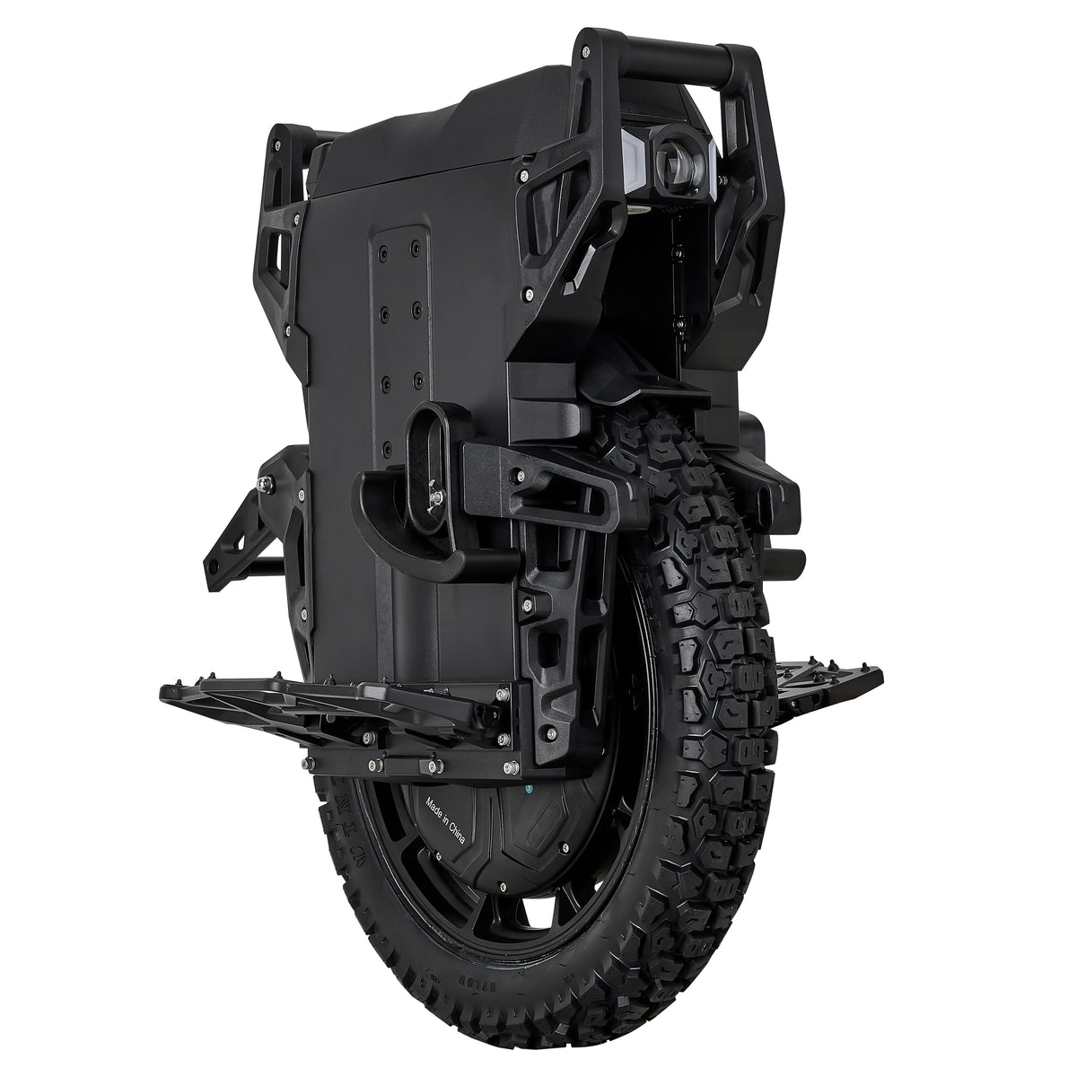LeaperKim Lynx S electric unicycle front three-quarter view with headlight and pedals